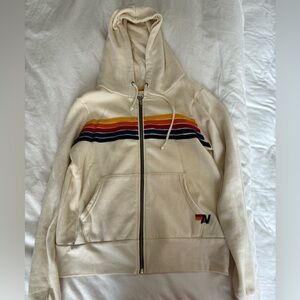 Aviator Nation vintage white stripped hoodie